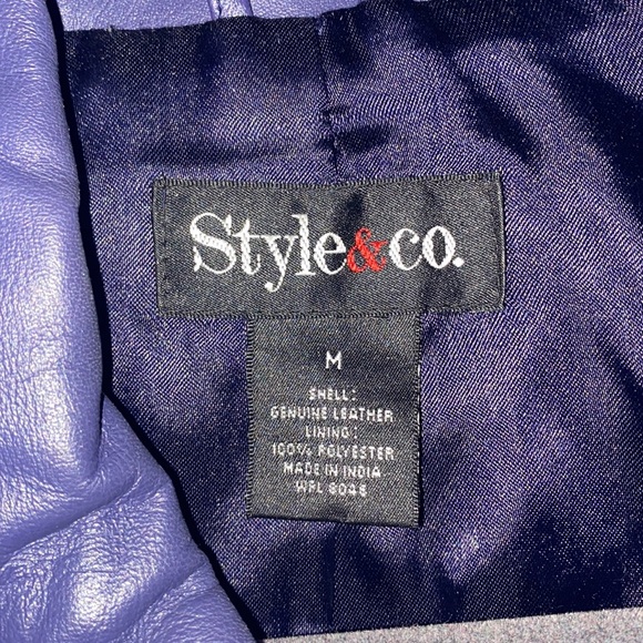 Style & Co leather jacket - Picture 3 of 3